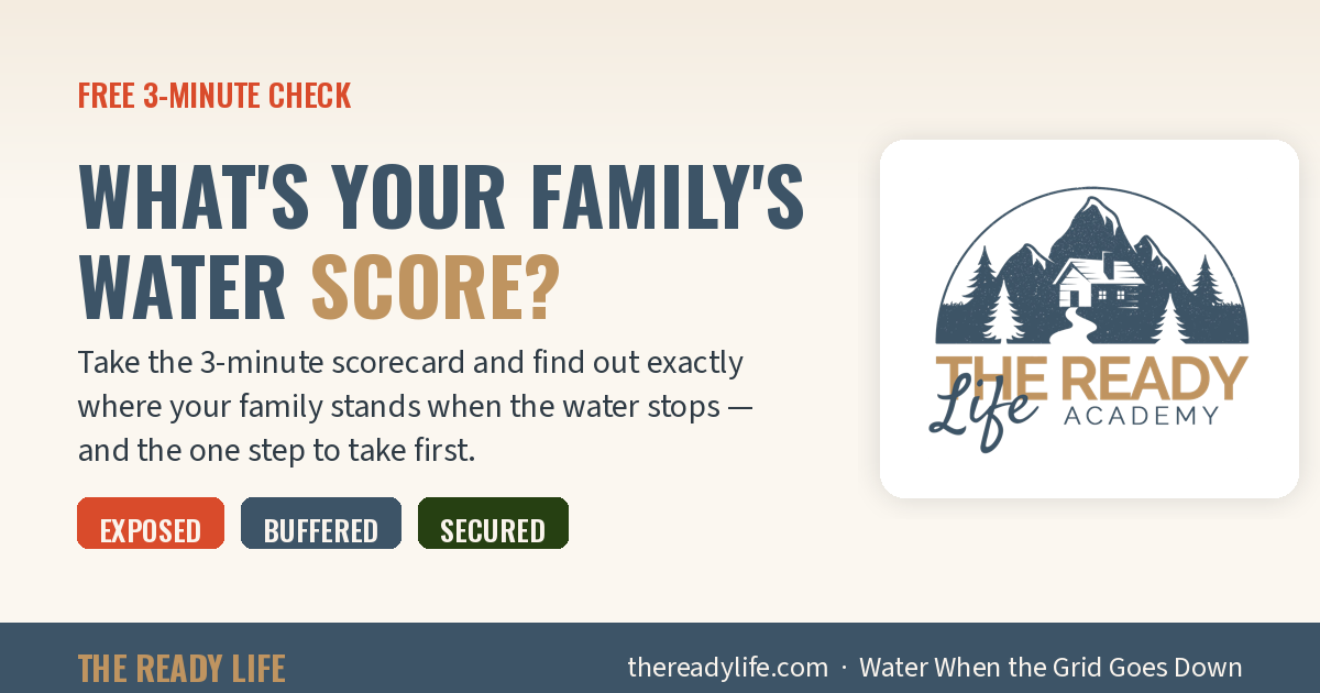 Water Security Scorecard The Water Security Scorecard, a free 3-minute check from The Ready Life